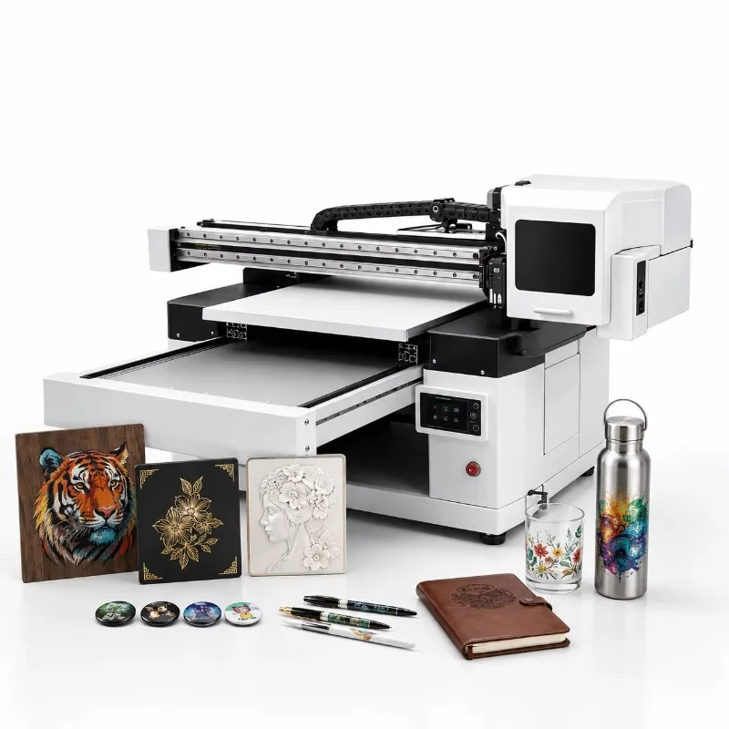 Ink TX800 I3200 UV Ink Flatbed Printer 6090 DTF Sticker Tumbler Phone Case Golf Balls Pen Power Bank