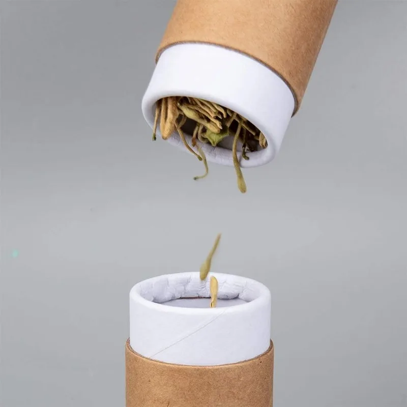 12PCS 30ml BurlyWood Kraft Paperboard Tubes Lipstick Tube Round Paper Containers Cardboard Boxes for Pencils Tea Caddy Coffee