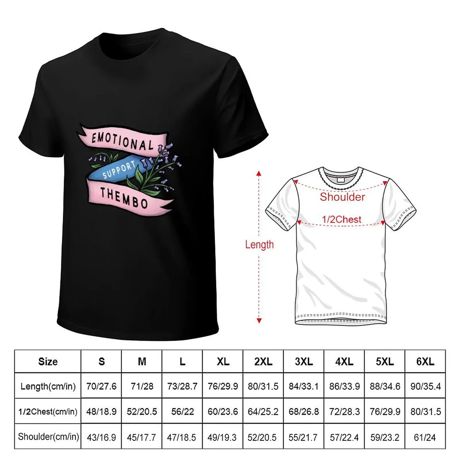 emotional support thembo T-Shirt vintage clothes cotton graphic tees mens graphic t-shirts pack