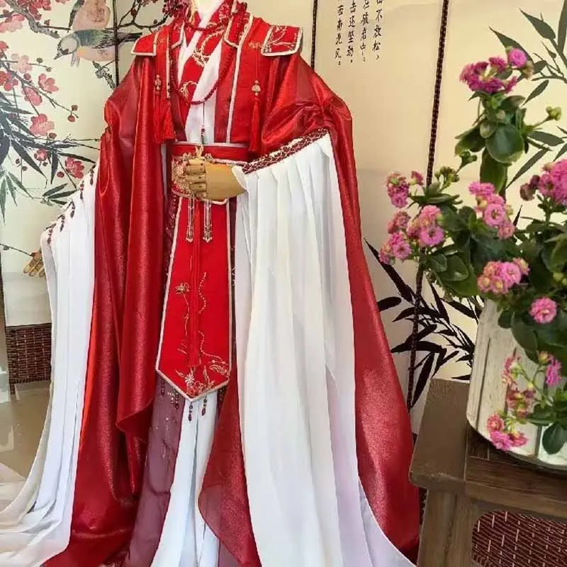 

Карнавальный костюм короля на Хэллоуин на заказ для мужчин, большие китайские винтажные красные комплекты Hanfu для женщин, большой размер 6XL