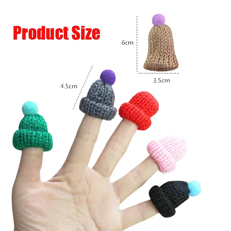 10-50 sztuk Mini Pompon kapelusze Handmade małe DIY Craft Supplie nakrycia głowy broszka szydełka zabawki wystrój akcesoria do biżuterii małe czapki