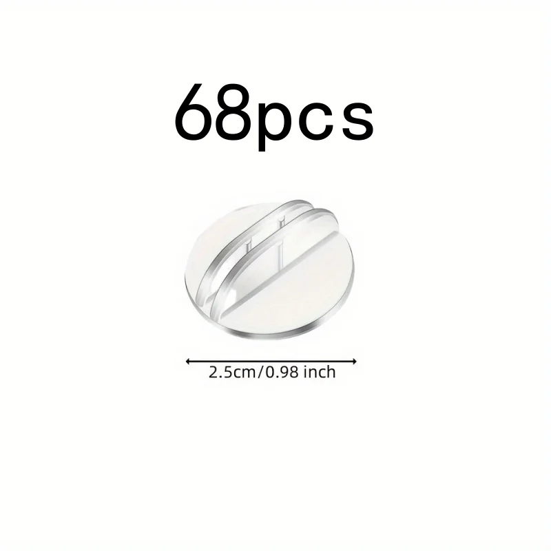 68 pcs Clear Base Clips, Transparent Sturdy Base, suitable for Table Number Cards, Compact Mini Size