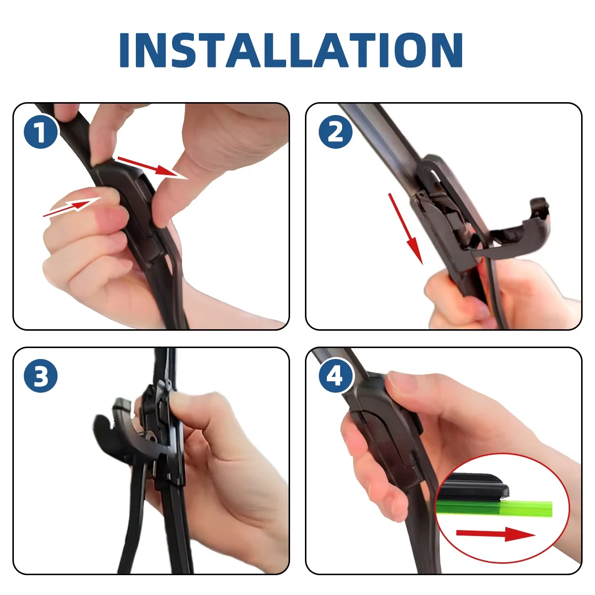 1PC Universal Frameless Car Windshield Wiper Blade J Hook Type Soft Rubber Wipers Car 13\