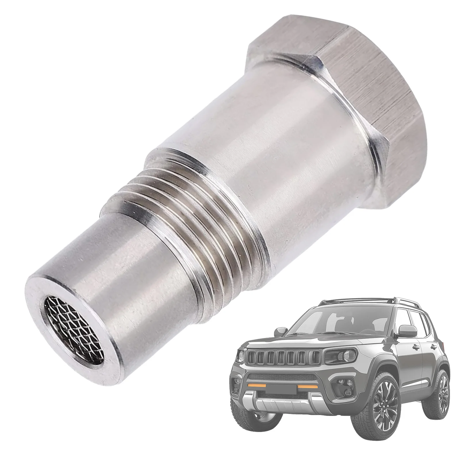 M18x1.5 Thread Adapter with Built-In Mesh Filter Stainless Metal Union Check Engine Light Fix Tool for Car Maintenance&Repair