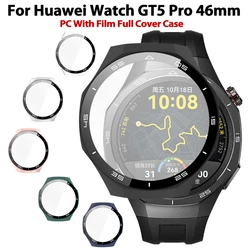 Edge Tempered Glass Film Case for Huawei Watch GT 5 Pro 46mm scale Full Coverage Screen PC Shell Huawei GT5 Pro Hard Cases