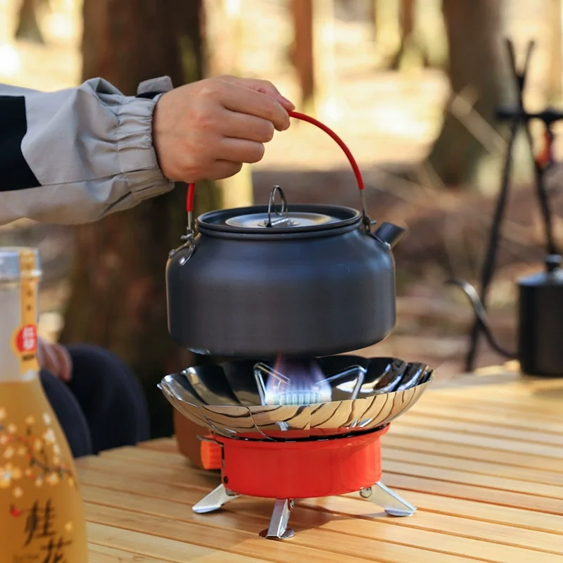 

Outdoor multifunctional windproof lotus stove head camping picnic portable extended gas stove self-driving barbecue gas stove