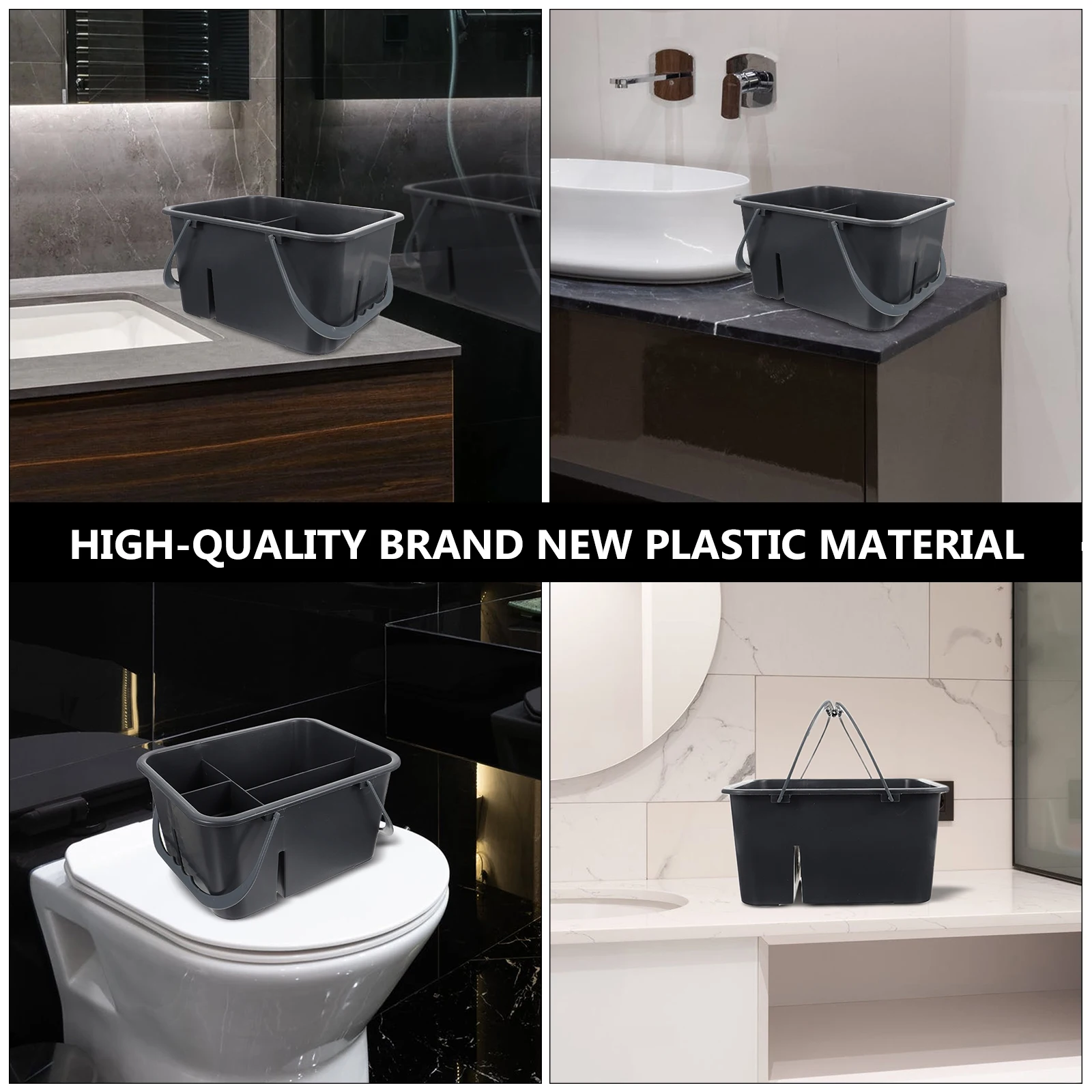

1Pcs High-Quality Bathroom Storage Box Handheld Design 4-Grid Organizer for Bathroom Toilet Supplies Housewarming Gift