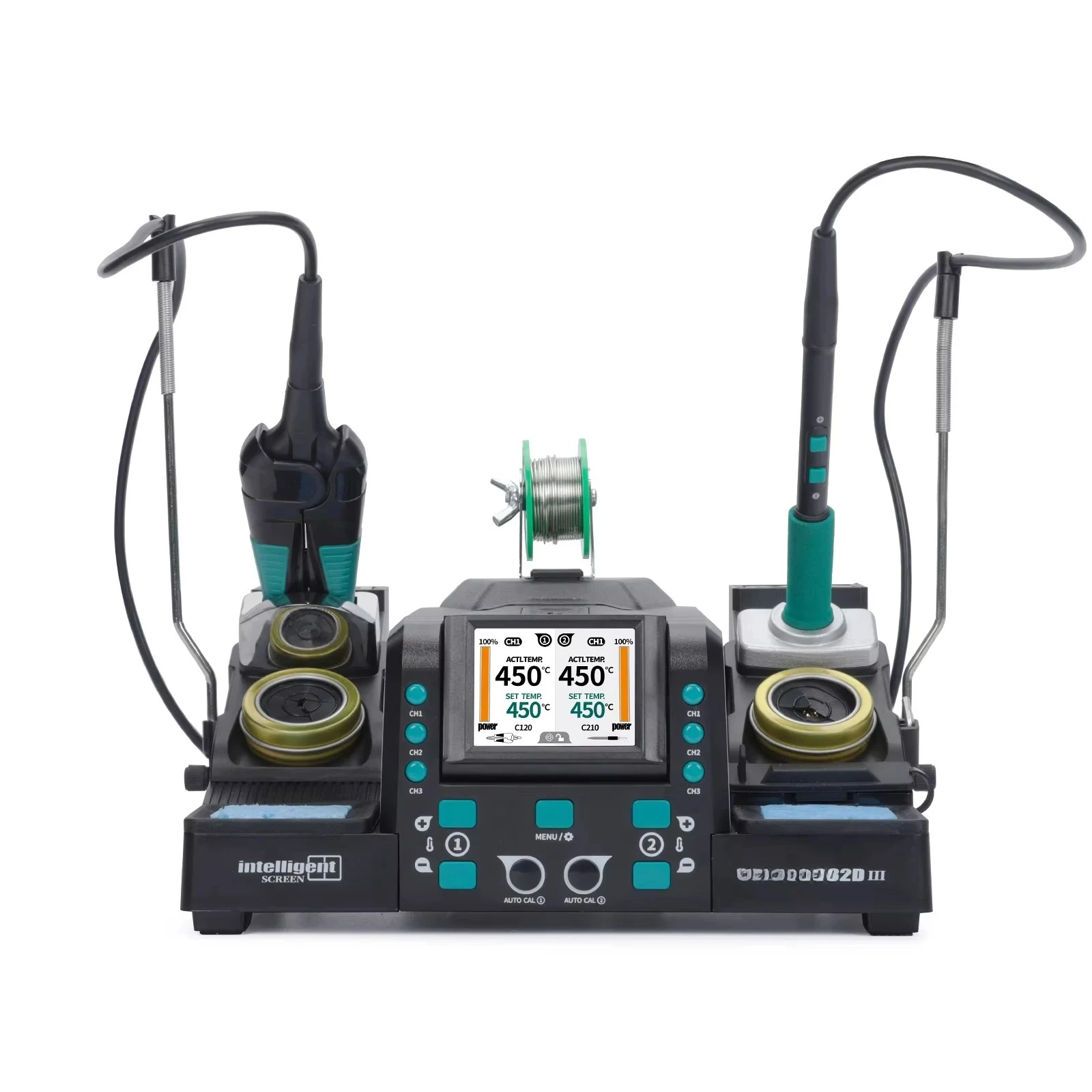 982D-III Precision Soldering Iron Station With Tweezers For Microscope Soldering Electronics, Quick Heat, Temp. Calibration