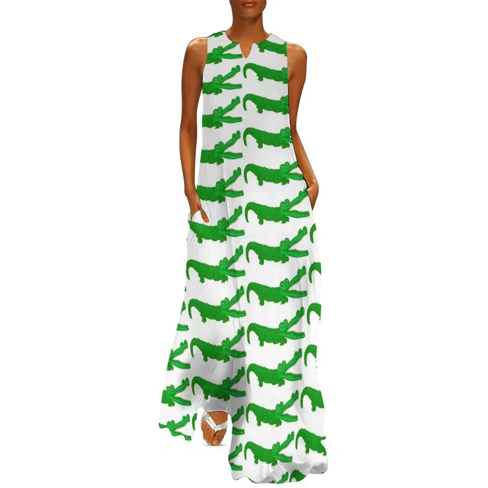 

Cute Little Gator - Large Gator Size - Football Tailgating Florida Dress Long Dress dress for woman