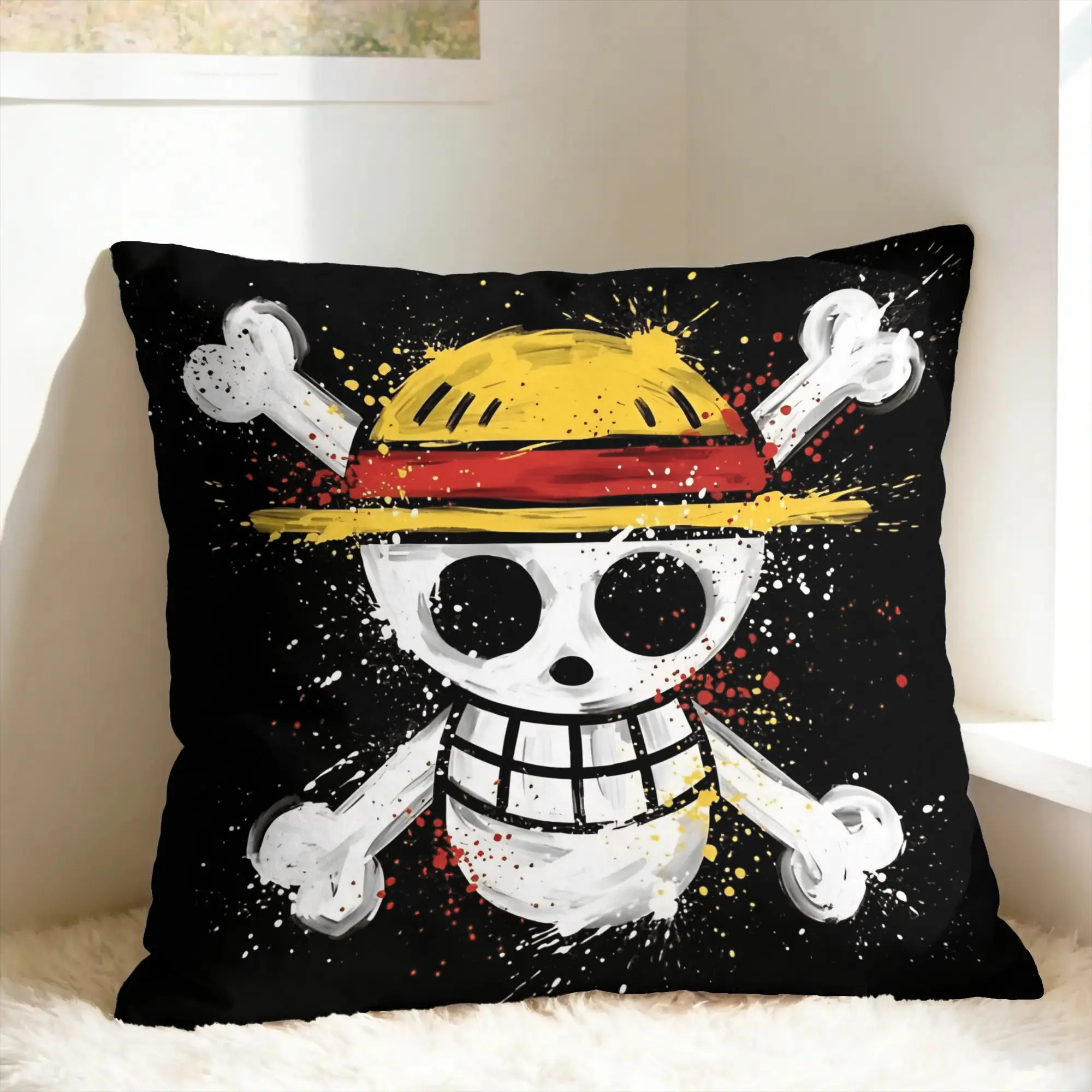 Ones Japanese Anime P-Pieces Pillow Cover  Cute Funny Pillow Case For Couch Sofa Bedroom Soft Pillowcases Gift