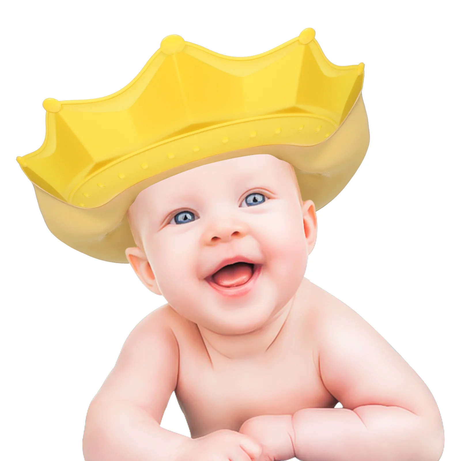 قبعة استحمام للأطفال الصغار، قبعة حمام للأطفال قابلة للتعديل، مادة PP ناعمة مقاومة للماء، حماية للعيون والأذنين، قناع حمام أنيق للرضع #6