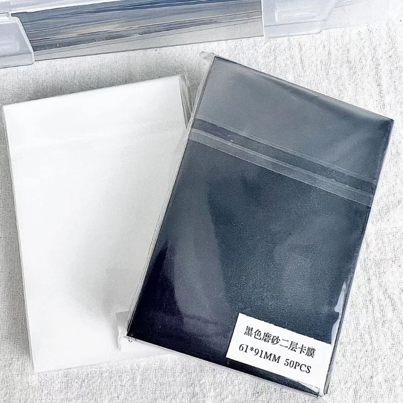 50pcs Kpop Card Sleeves 61x91mm 20C Holder For Holo Postcards Top Load Films Photocard Game Cards Protector