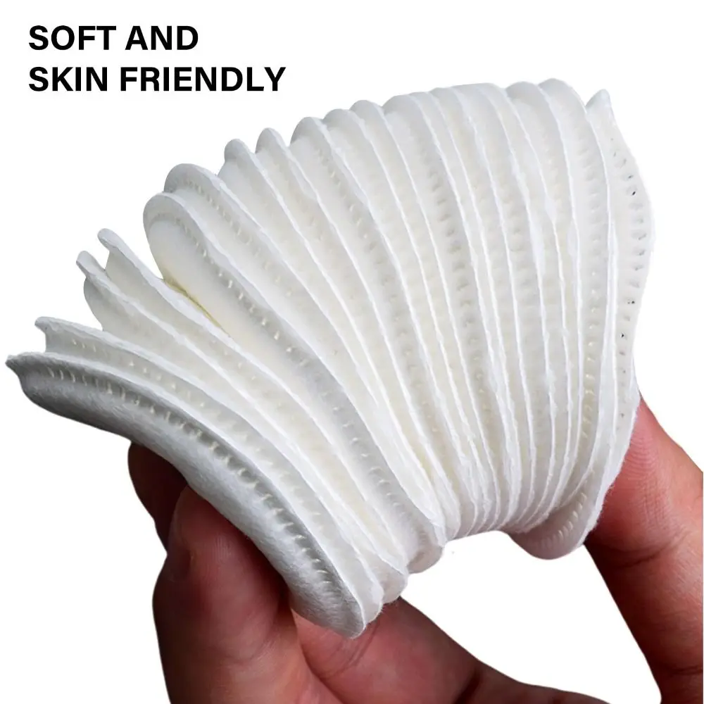 120pcs Round Disposable Makeup Remover Pads Soft Thick Three Floors Facial Cotton Wipes Dry Wet Use Overlock Embossing