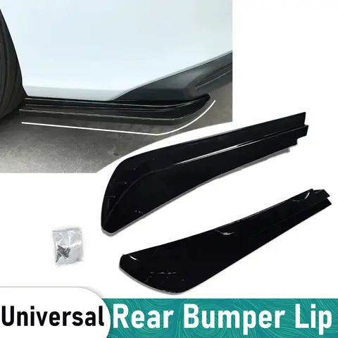 Universal Rear Bumper Lip Side Spoiler Corner Protector Diffuser Splitter Tuning Black/Carbon Fiber Body Kit