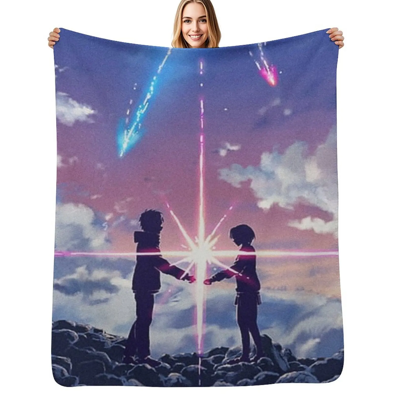 

Kimi no na wa// your name anime 1 Throw Blanket Furry Plaid on the sofa decorative heavy to sleep Blankets
