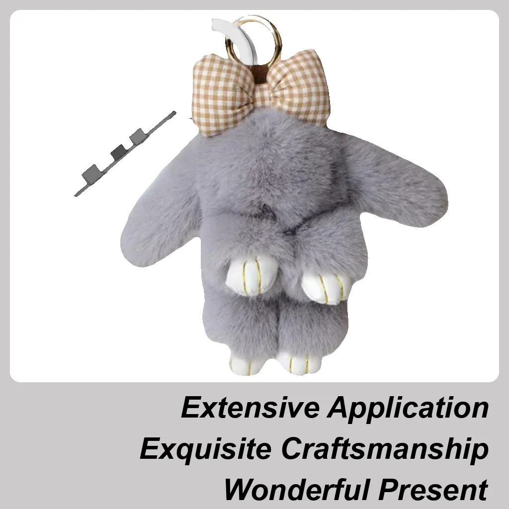 Coelho de pelúcia chaveiro longa orelha coelho mochila pingente de pelúcia chaveiro pingente colorido coelho pelúcia para decoração chave