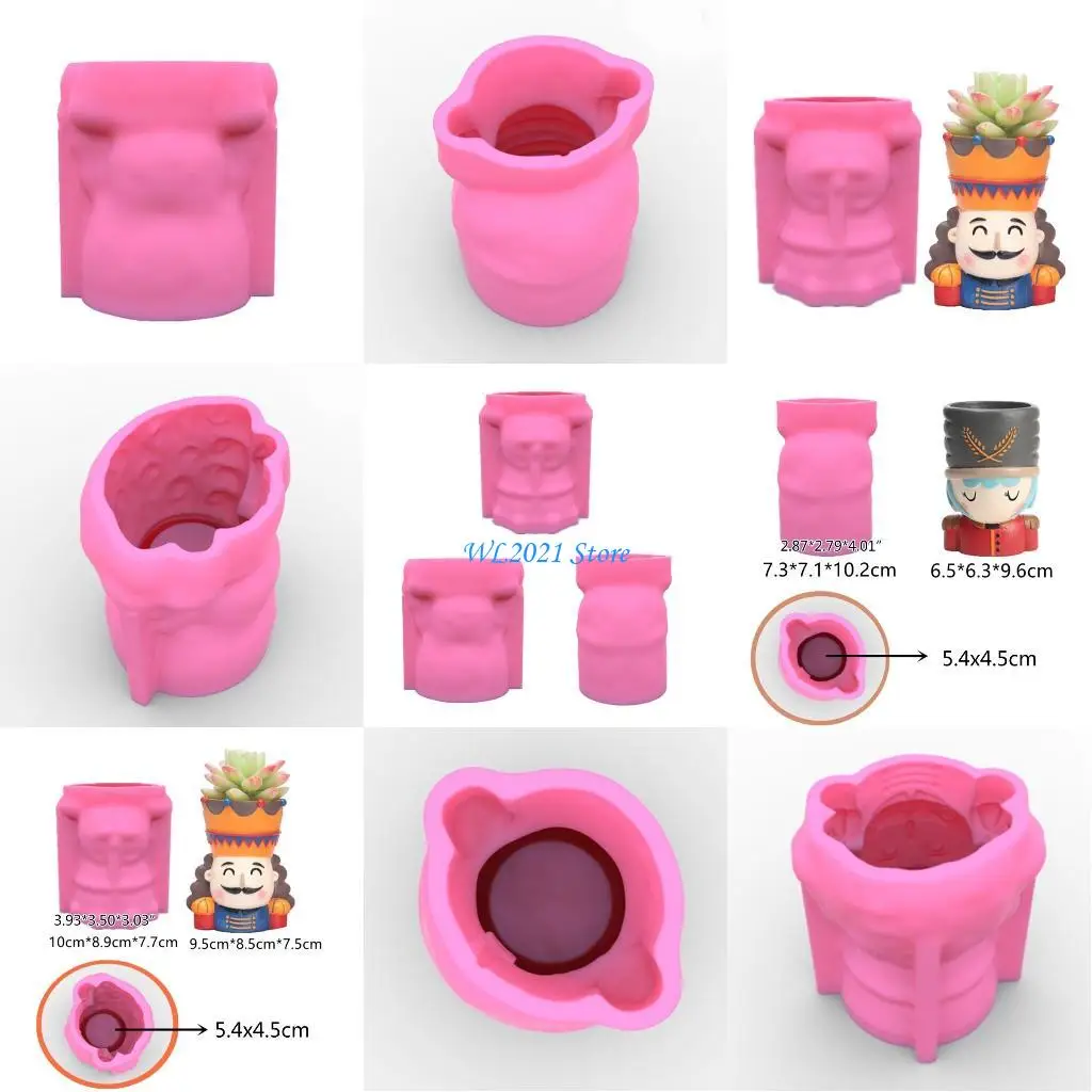 

G5GC King Queen Soldier European Flowerpot Concrete Resin Mold Silicone Mould
