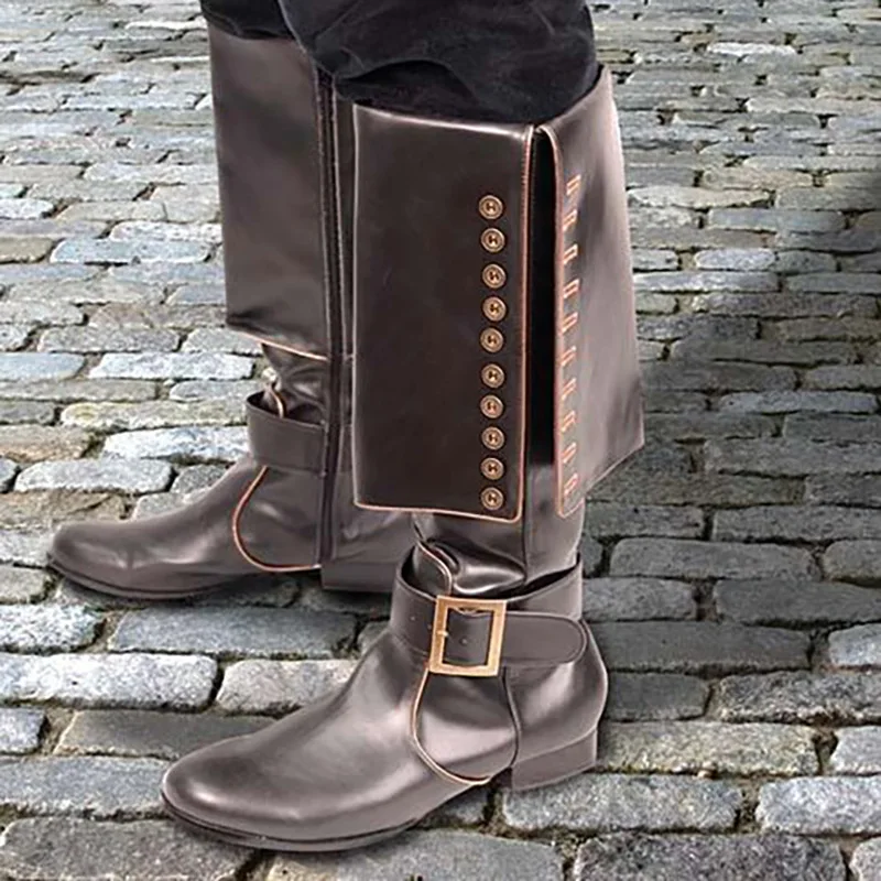 

Medieval Captain Pirate Cosplay Boots Renaissance Leather Shoes Retro Viking Pirate Boots