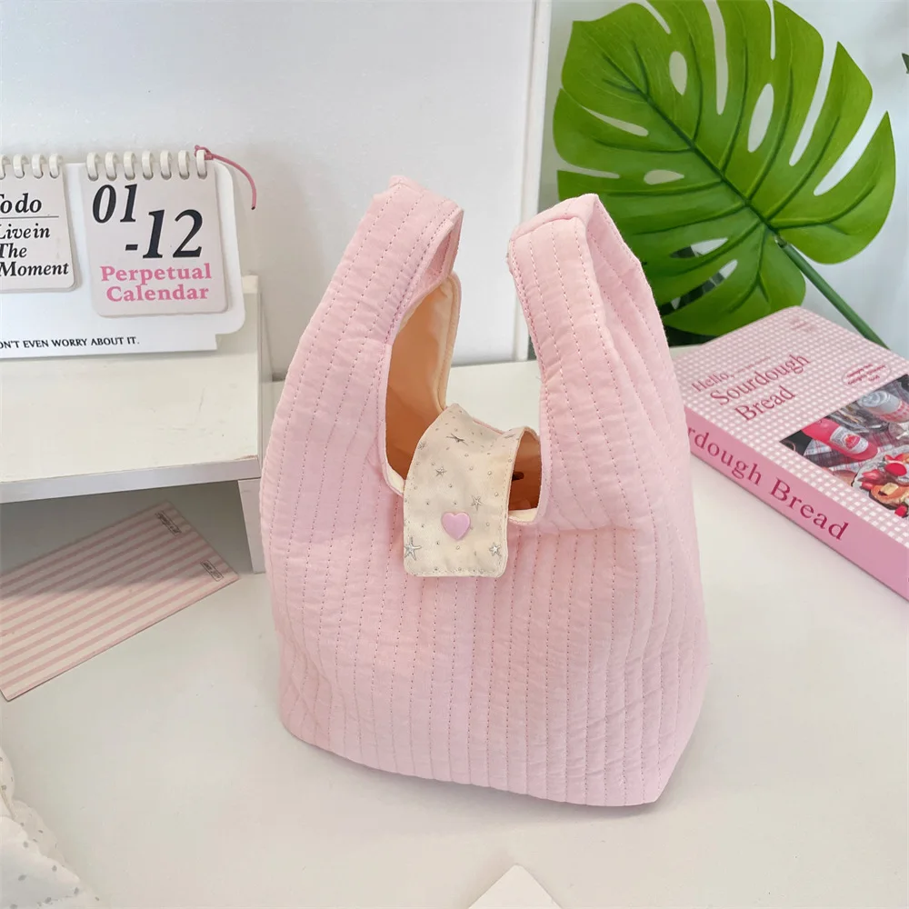 Kawaii Solid Color Wristlet Handbag, Portable Mini Storage Pouch for Girls, Hold Lipsticks, Earphones & Small Sundries