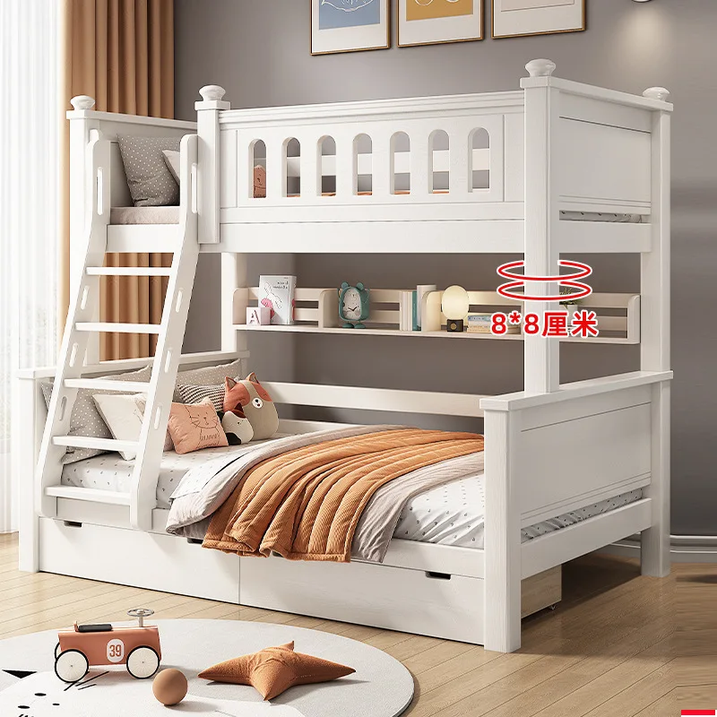 All solid wood bunk beds, mother and child beds, small apartment thickened children's high and low beds, bunk beds