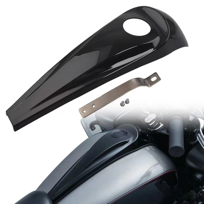 Motorcycles Dash Fuel Console Black Smooth Gas Tank Cap Cover For Harley Touring CVO Street Glide Gloss 2008-2022 Accessories