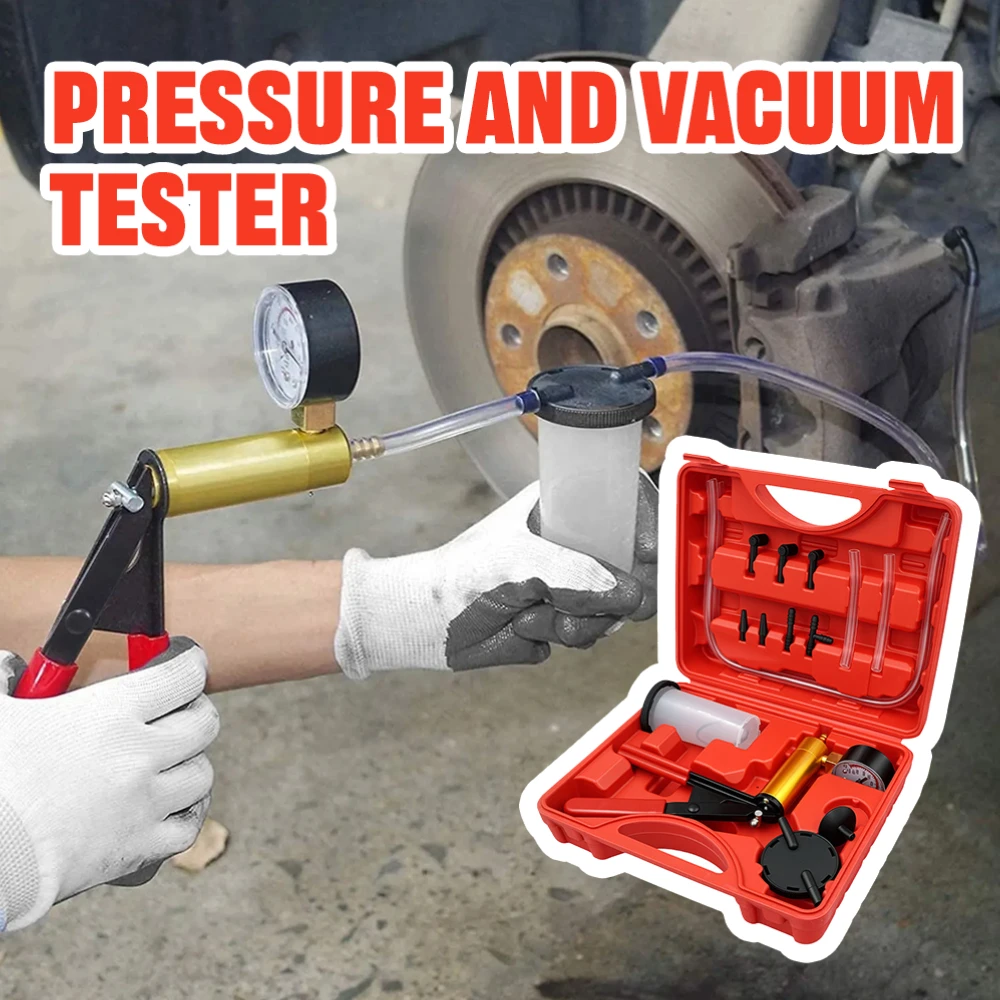 Hand Held Vacuum Pressure Pump Brake Bleeder Kit With Gauge For Automotive Brake Fluid Exchanger Car Repair Bleeding Tool
