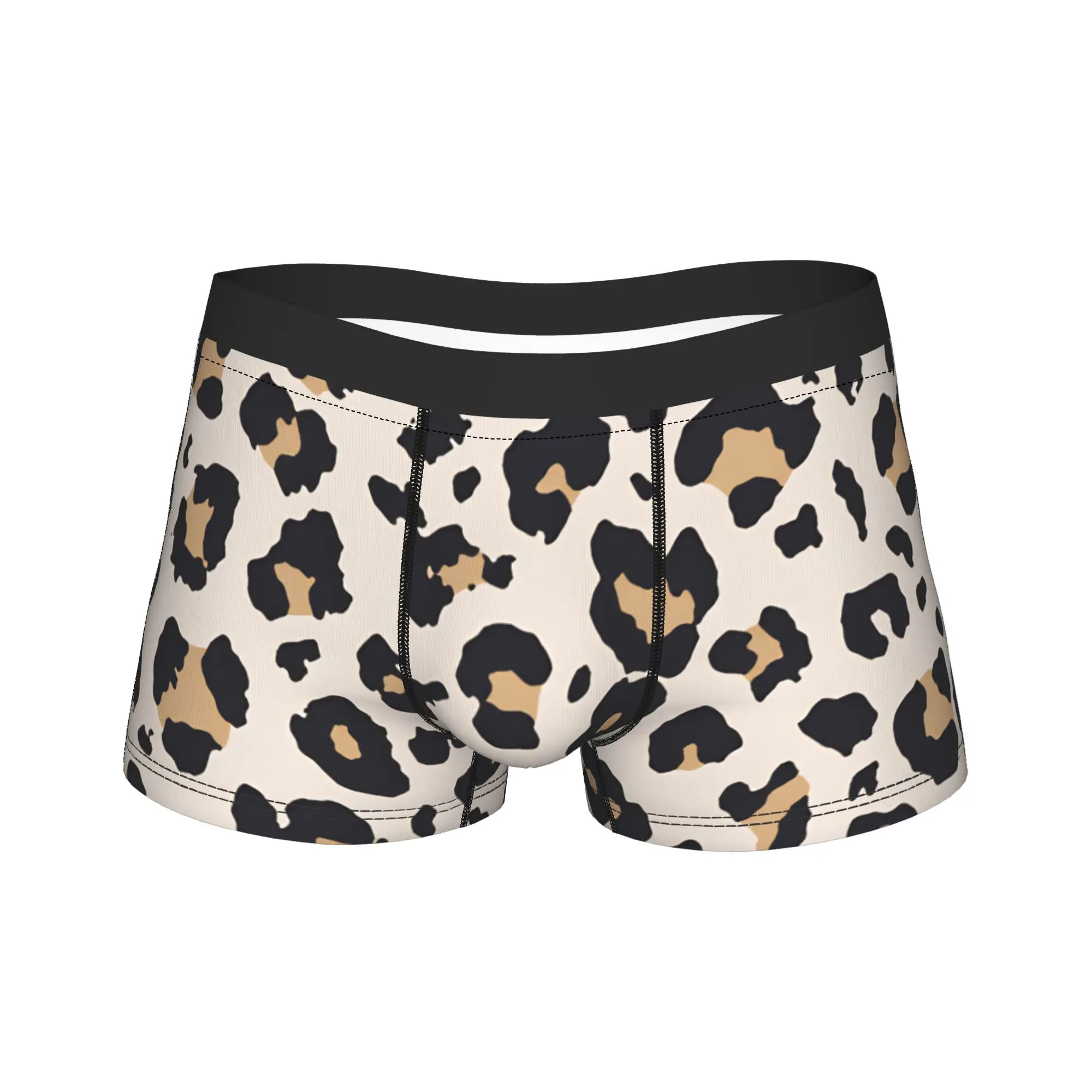 

Leopard print Boxer Brief Underwear Trenky Men Sexy Soft Trunk Printed Oversize Panties