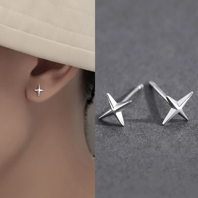 Punk Small Cross Stud Earrings for Teens Ear Piercing Star Earrings Women Men Pierced Unusual Party Earrings Jewelry AliExpress