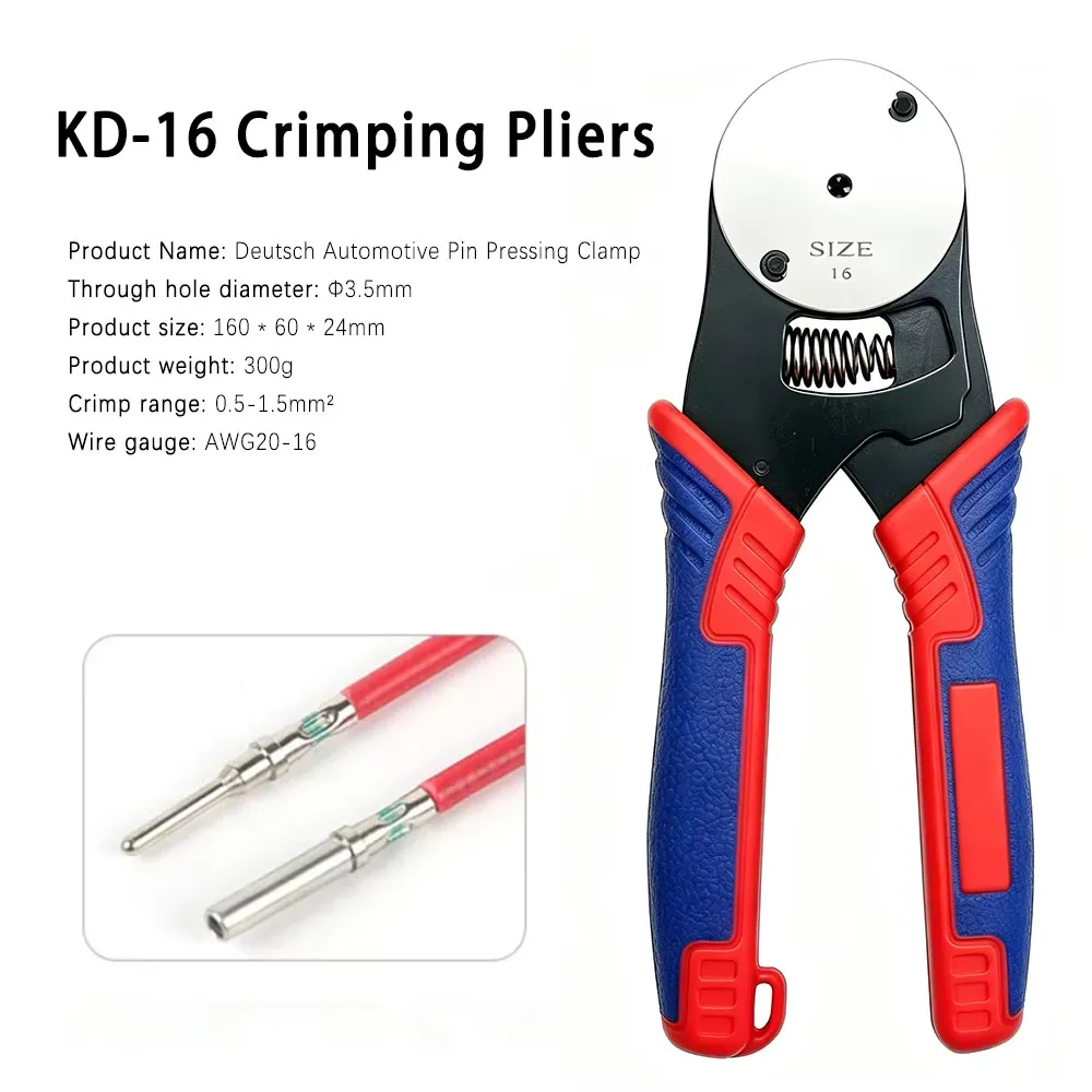 Deutsch Closed Barrel Crimper，Circular Connector Contacts&Solid Barrel Contact Crimp Tool 4 Way Indent,8 Impression Type Pliers