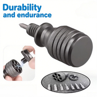 7-in-1 Industrial Mini Screwdriver Set - Aluminum Alloy Handle with High Hardness Phillips/Slotted Bits Multi-Function EDC Tool