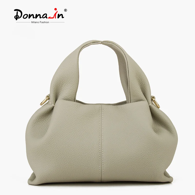 

Donna-in Women Genuine Leather Handbag Large Capacity Top Layer Cowhide Shoulder Bag Full Grained French Fashion for Commute