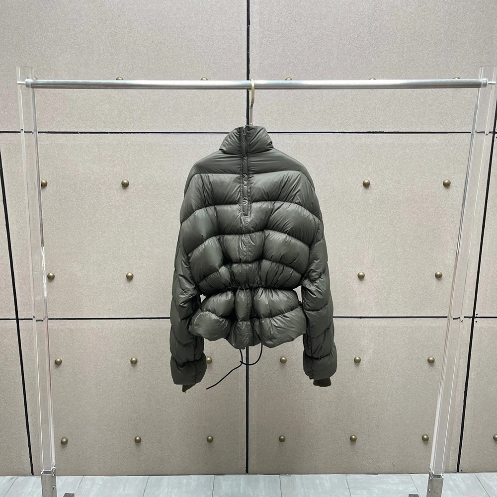 عالية الجودة الأبيض أوزة أسفل سترة نسائية Y2K الرباط الخصر سميكة الدافئة أسفل سترة 2025 خريف/شتاء وصول جديد