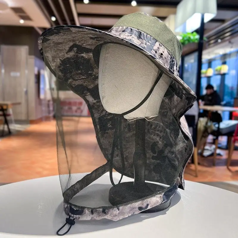 Fishing Cap Mosquito  Repellent Mesh Masks Anti UV Fishing Hat Unisex Summer Outdoor Fishing Camping Accessories Sun Hat