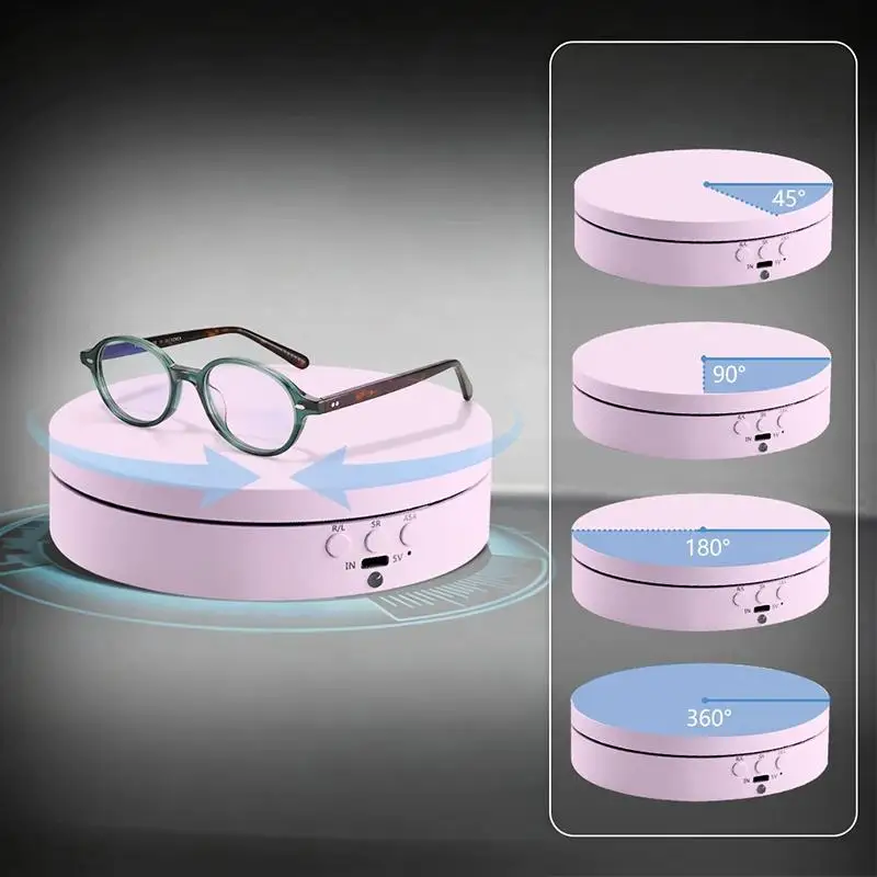 360 Rotating Display Stand 3 Speeds Electric Turntable for Exhibitions and Photography USB Battery Powered