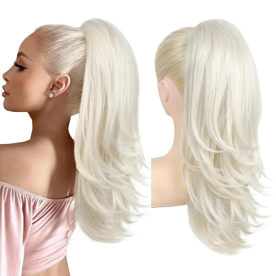 وصلة شعر على شكل ذيل حصان برباط بطول 20 بوصة للنساء ذات مظهر طبيعي وملمس ناعم مثالية للارتداء اليومي والمناسبات الخاصة #1