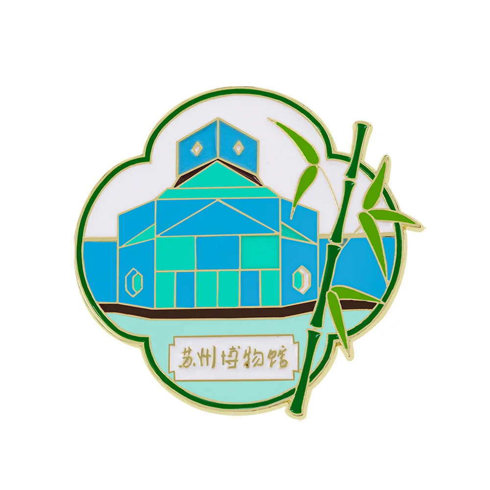 Cultural Creative Suzhou Tourist Souvenirs Badges Sports League of Suzhou Oriental Gate Suzhou Gardens City Attractions Brooches