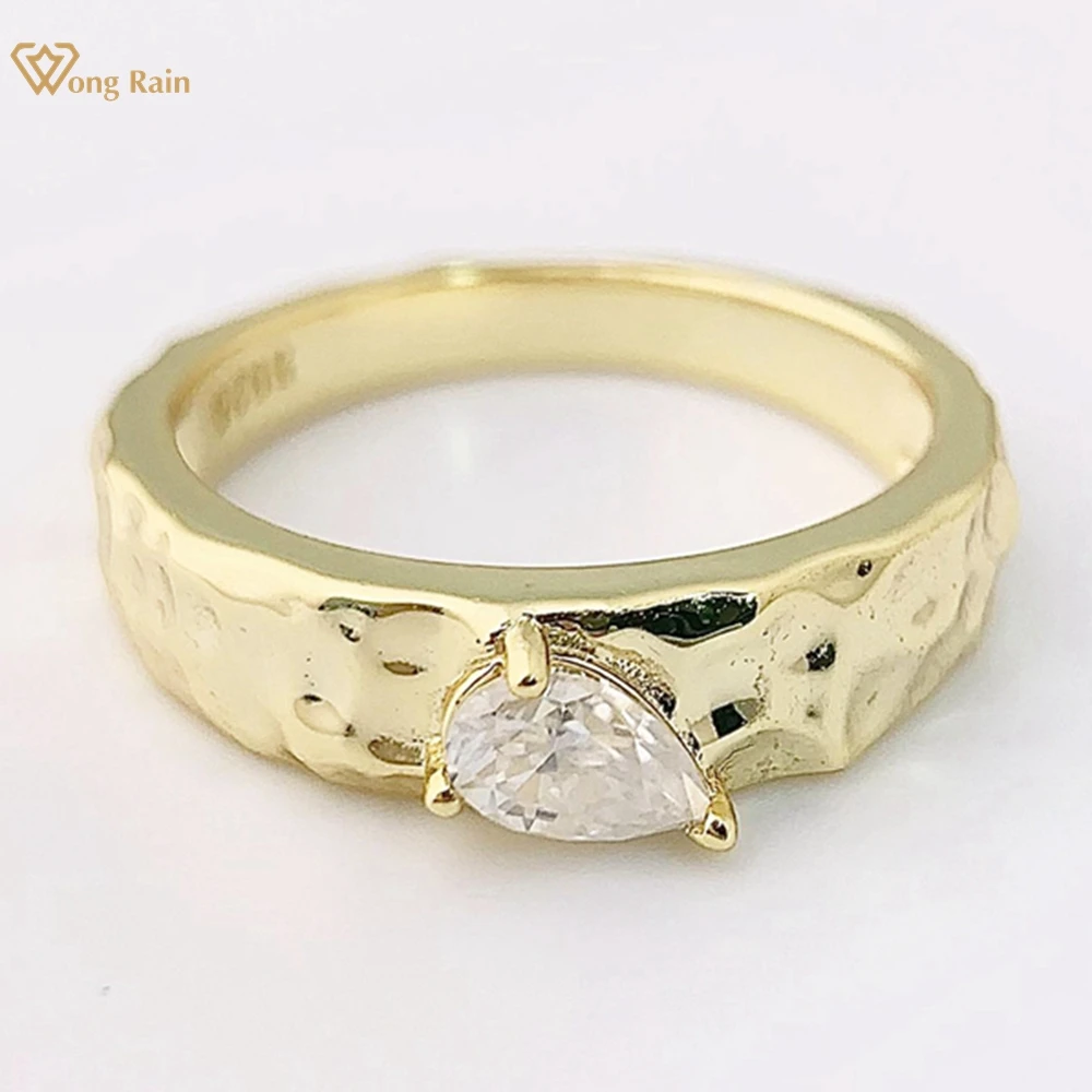 

Wong Rain Vintage 925 Sterling Silver 3EX VVS1 D Color Pear Cut 4*6 MM Real Moissanite Diamonds Gemstone Rings Fine Jewelry Gift