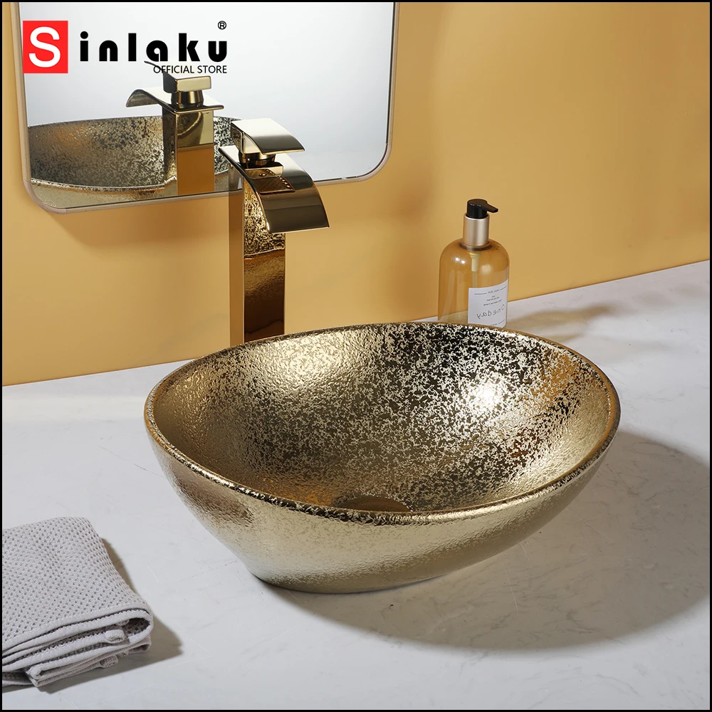 Home Bathroom Wash Basin - Set Wastafel Keramik SINLAKU, Wastafel Meja