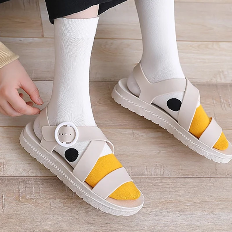 Middle Tube Ins Cute Socks Japanese Duck Cartoon Stockings Cotton College Trend Kawaii Women Socks