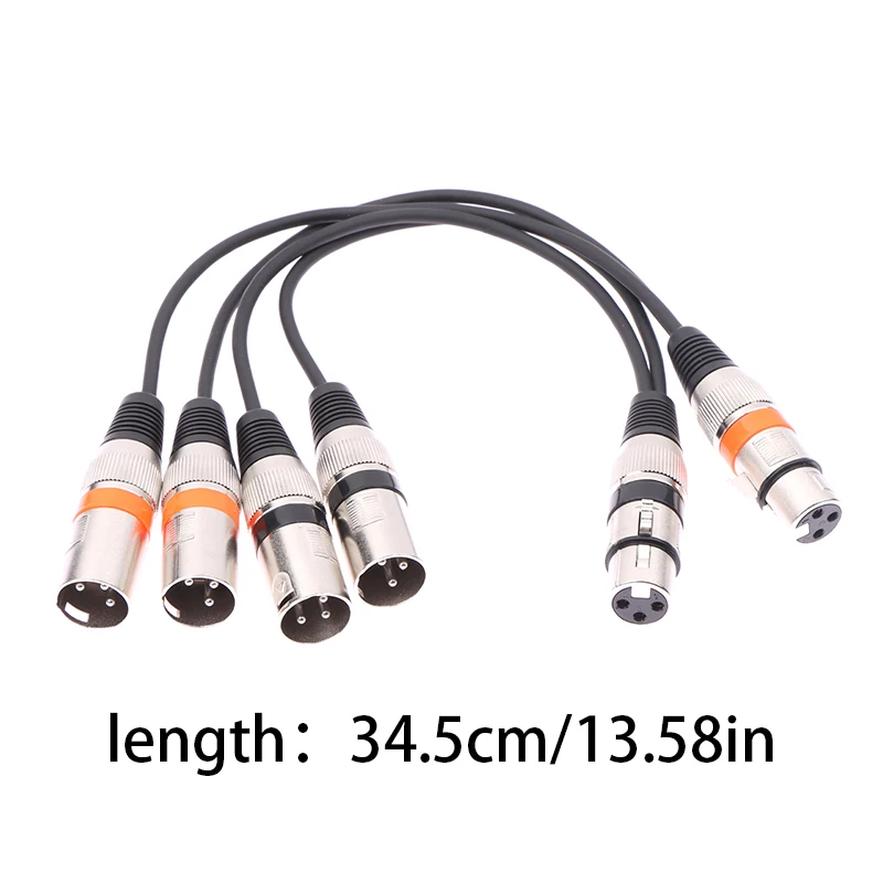 3Pin Female Jack To Dual 2 Male Plug Y Splitter 30CM Adapter Cable Wire For Microphone Amplifier Speaker Headphone Mixer