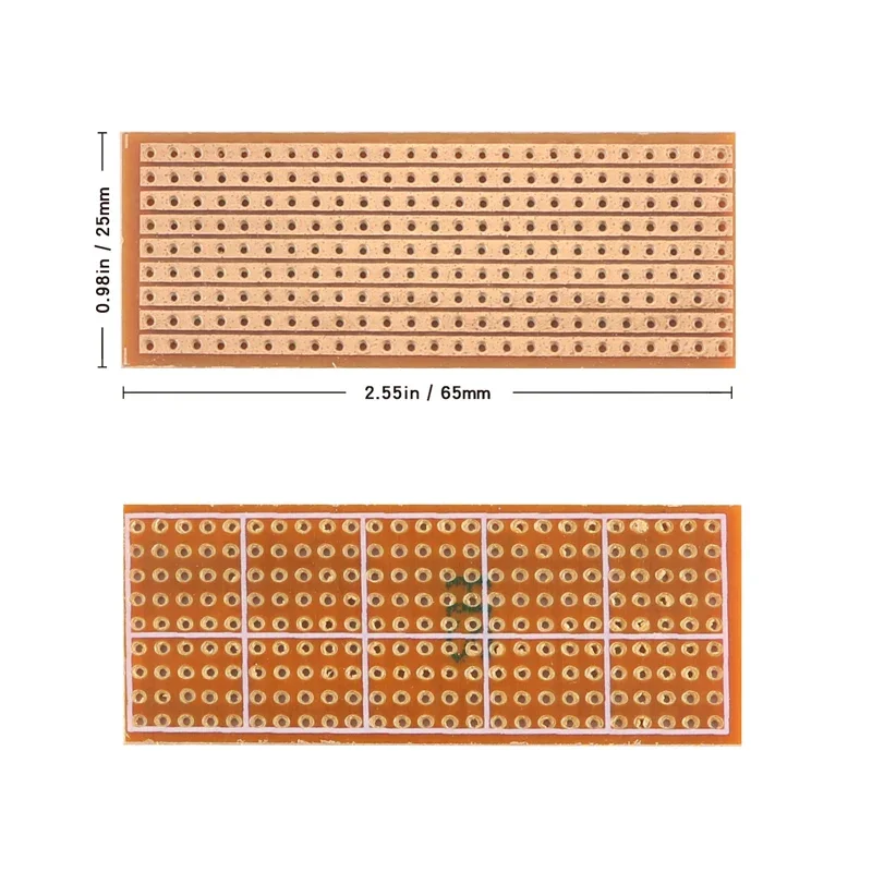 5/10PCS 2.5x6.4cm PCB Board Single Sided Universal Prototype Paper Circuit Board 25x64mm DIY Soldering Experiment Matrix Board