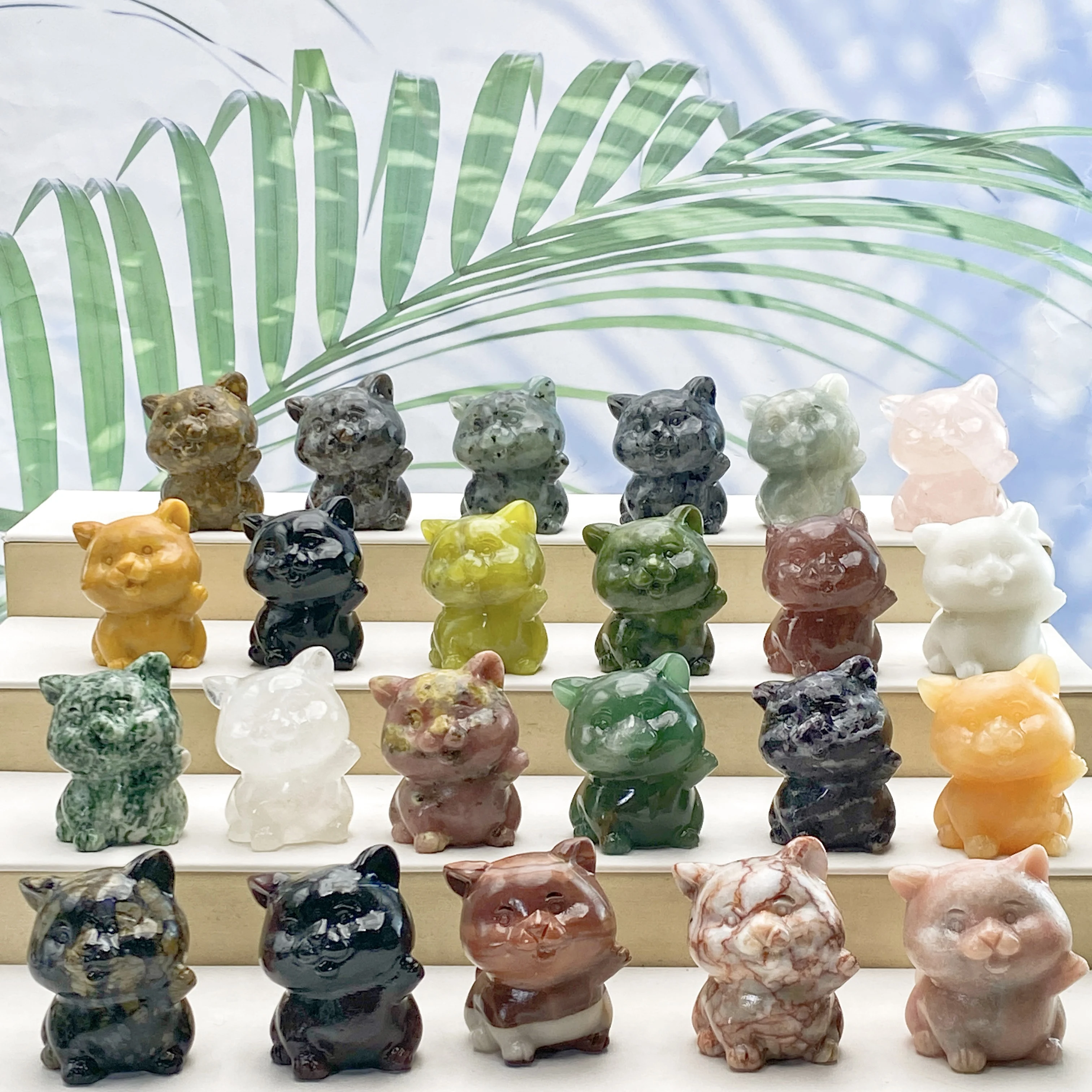 1PC Mix Material Cat Shape, Stone Collections, Excellent Gifts, Family And Friends Gift, Home Decoration, DIY Decorations, Room