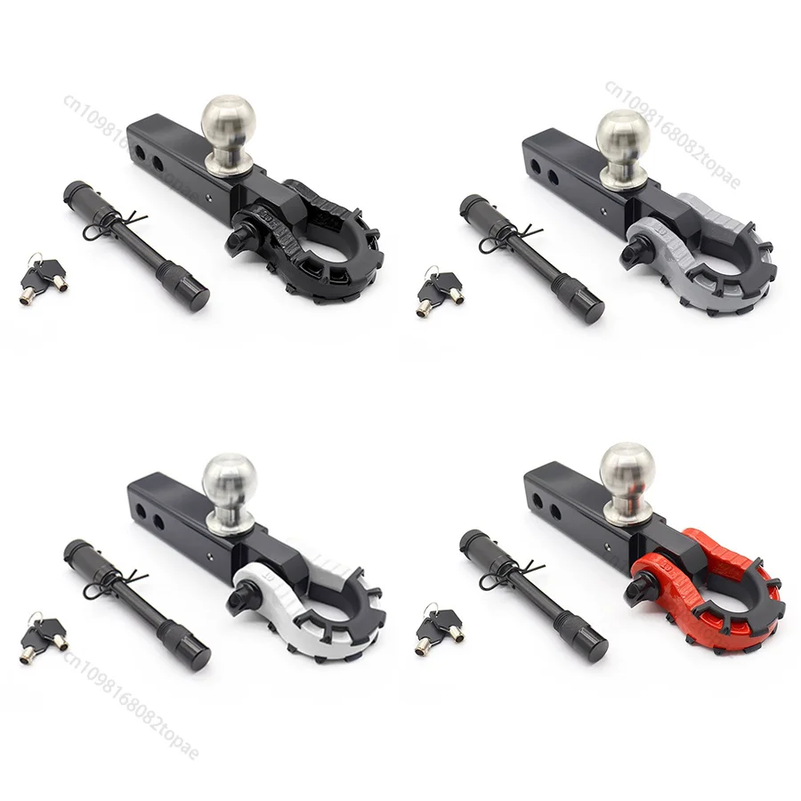 Trailer Hitch Receiver U-ring Ring Shackle Anti-Theft Lock Pin Set For 2 Inch Receiver Offroad Pickup SUV Tow Accessories