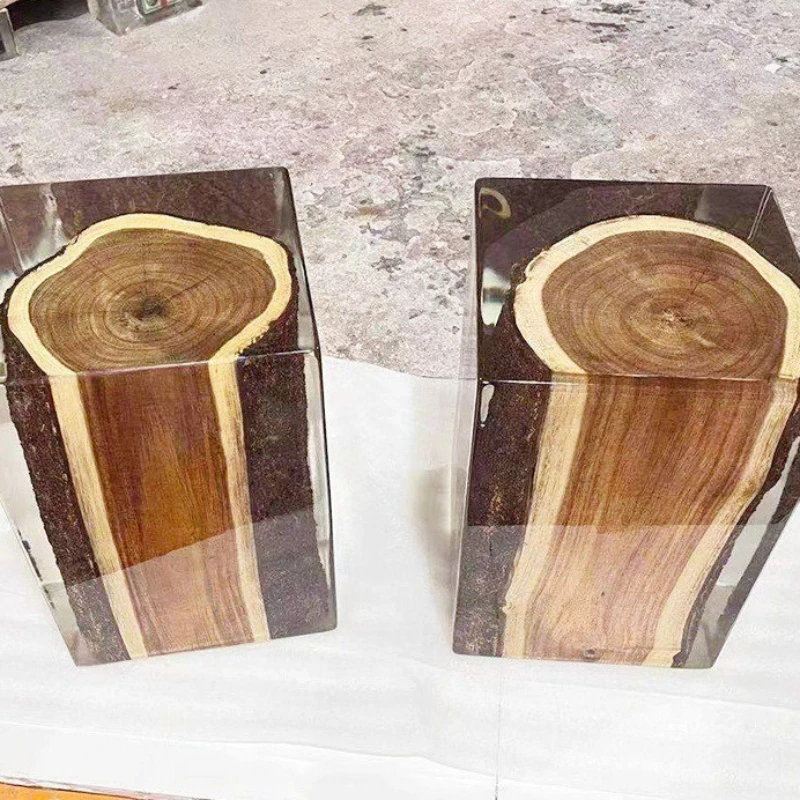 

Crystal Stool Reception Resin Seat Pier High-end Clubhouse Solid Wood Chair