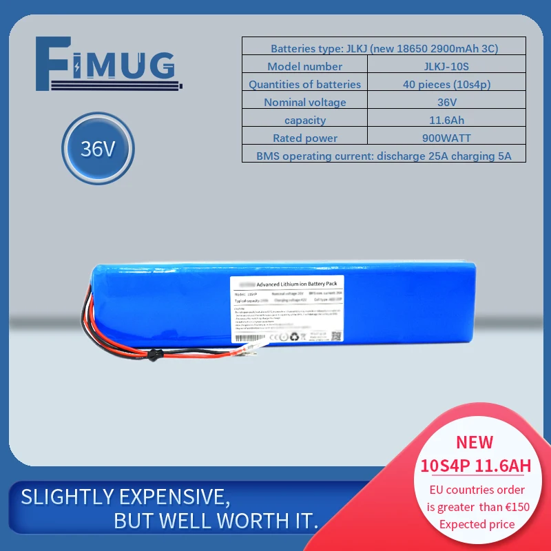 

36V 10S4P11.6 Ah 18650 lithium ion battery,for 42v electric scooter battery pack,high power battery with built-in BMSprotection.