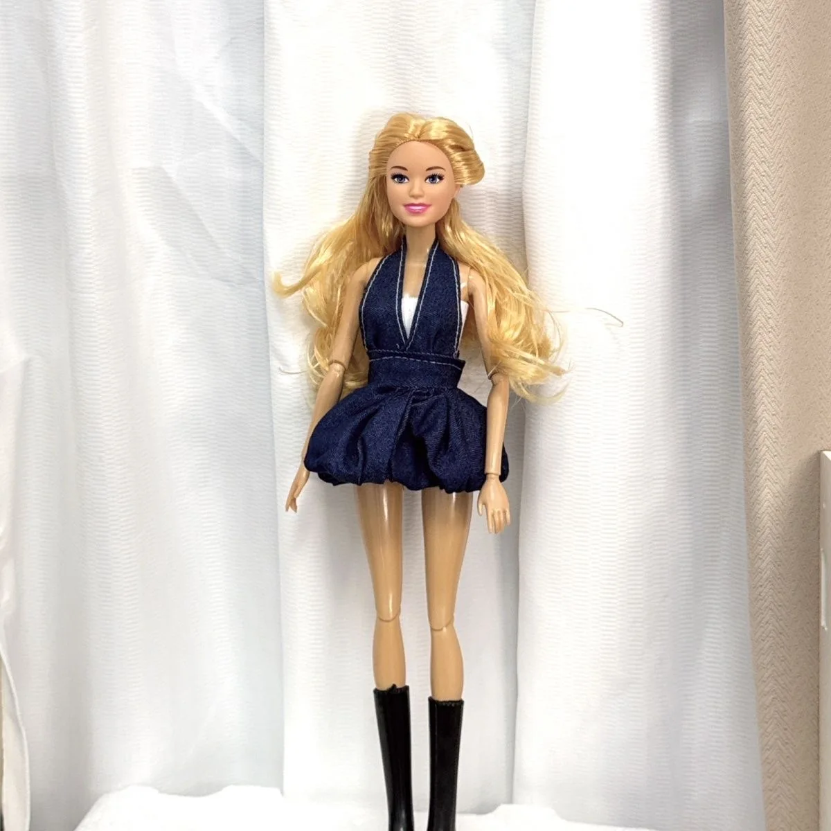 30 ซม.ยุโรป Supermodel ตุ๊กตาแฟชั่น DENIM ชุดกระโปรง 1/6 ตุ๊กตา BJD ข้อต่อ Movable CURLY ผมเด็ก Daily Play House ของเล่นของขวัญ