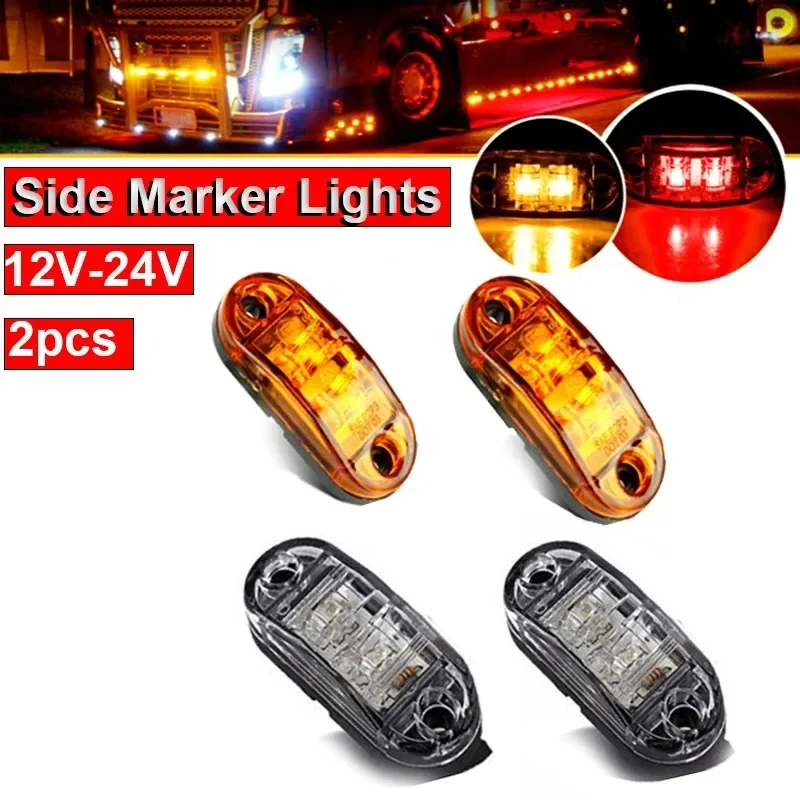 2PCS 12V 24V Truck Daytime Running lights DRL LED Lamps Warning Lights Side Marker Light LEDs Diode Light for Trailer