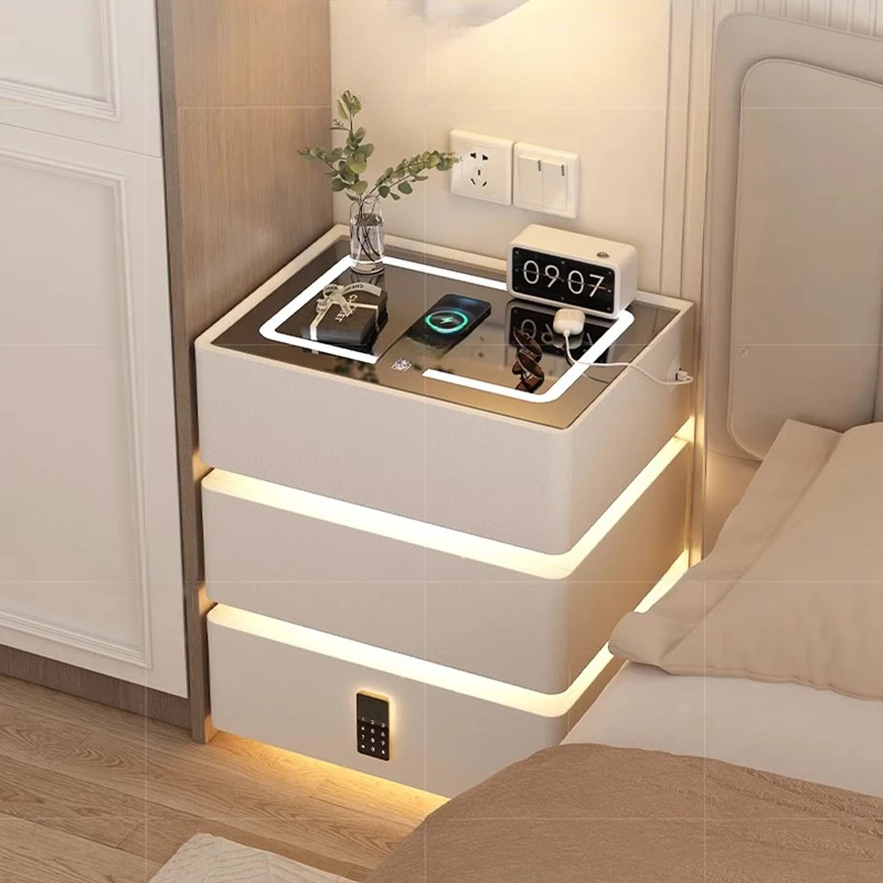 

Fashion Self Luminescence Small Bed Headboards Corner Closet Organizer Console Table White Mesita De Noche Trendy Furniture