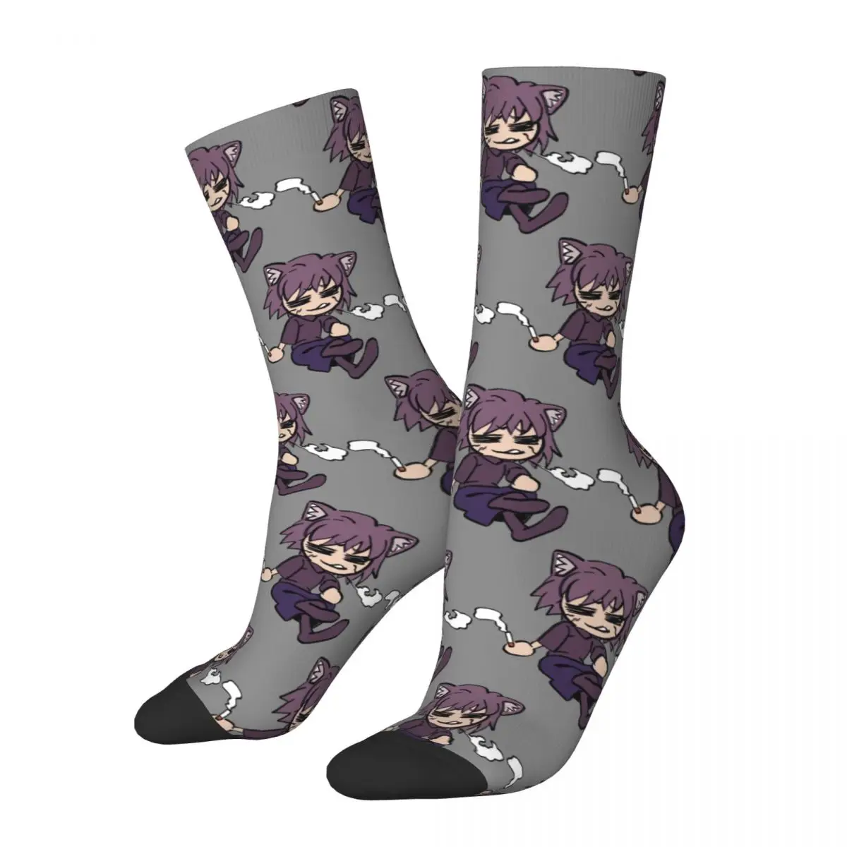 Casual I Draw Neco Arc Chaos Tsukihime Basketball Socks Polyester Middle Tube Socks for Women Men