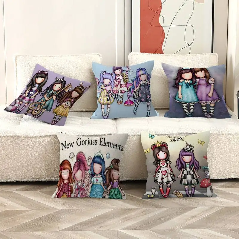 S-Santoro G-Gorjuss Pillow Gift Home Office Decoration Bedroom Sofa Car Cushion Cover case 45x45